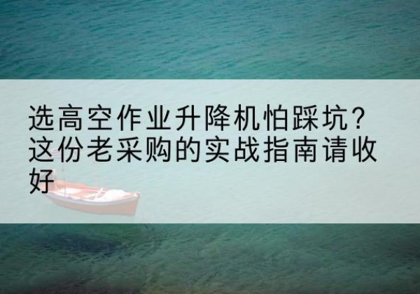 龙陵高空作业升降机厂家推荐-选高空作业升降机怕踩坑？这份老采购的实战指南请收好